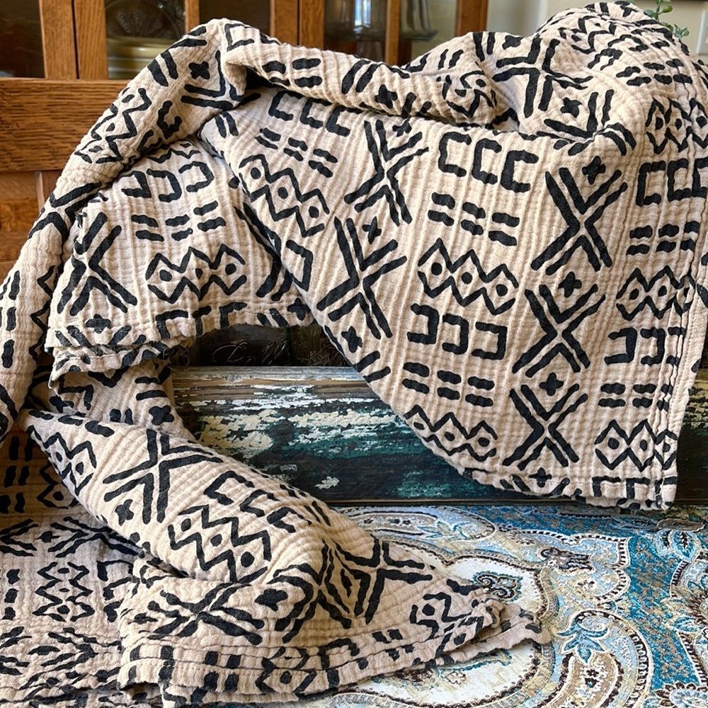 Tribal wrap blanket shawl 100% Double Cotton Square Throw Or Table Cover
